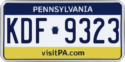 PA license plate KDF9323
