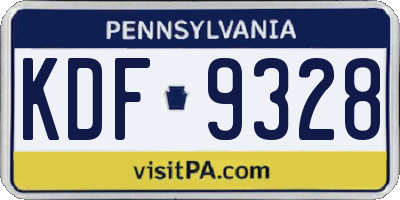 PA license plate KDF9328