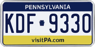 PA license plate KDF9330