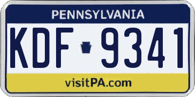 PA license plate KDF9341