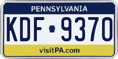 PA license plate KDF9370