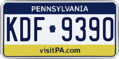 PA license plate KDF9390
