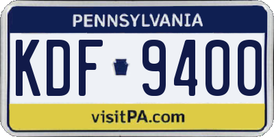 PA license plate KDF9400