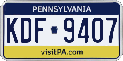 PA license plate KDF9407