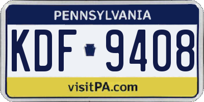 PA license plate KDF9408