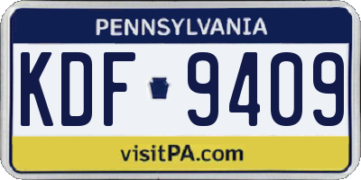 PA license plate KDF9409