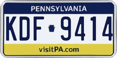 PA license plate KDF9414
