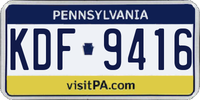 PA license plate KDF9416