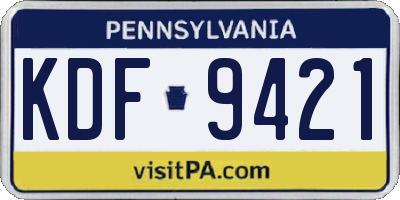 PA license plate KDF9421