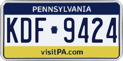 PA license plate KDF9424