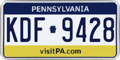 PA license plate KDF9428