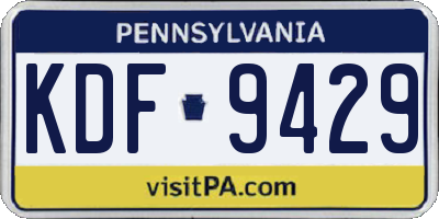 PA license plate KDF9429