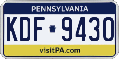 PA license plate KDF9430
