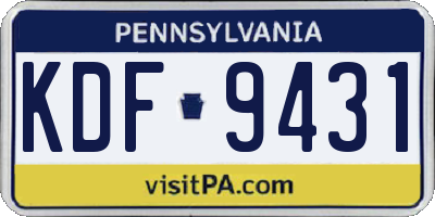 PA license plate KDF9431