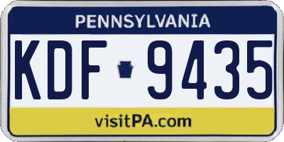 PA license plate KDF9435
