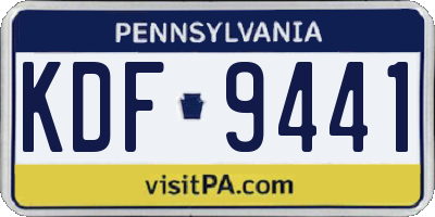 PA license plate KDF9441