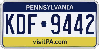 PA license plate KDF9442