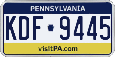 PA license plate KDF9445