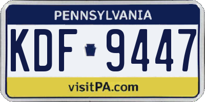 PA license plate KDF9447