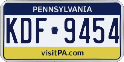 PA license plate KDF9454