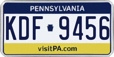 PA license plate KDF9456