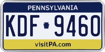 PA license plate KDF9460