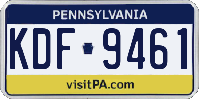 PA license plate KDF9461
