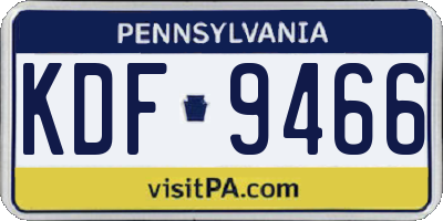 PA license plate KDF9466