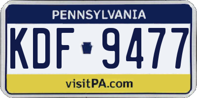 PA license plate KDF9477