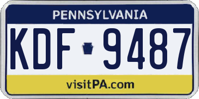 PA license plate KDF9487