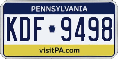 PA license plate KDF9498