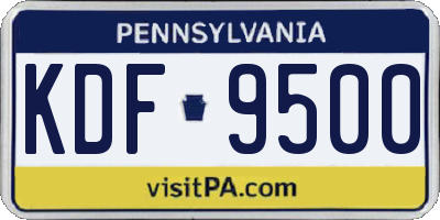 PA license plate KDF9500
