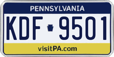 PA license plate KDF9501