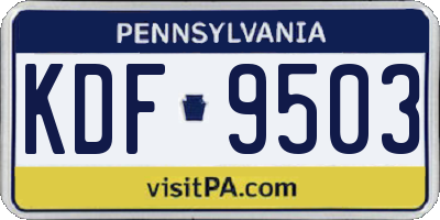 PA license plate KDF9503