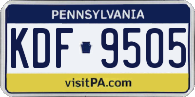 PA license plate KDF9505
