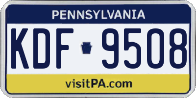 PA license plate KDF9508