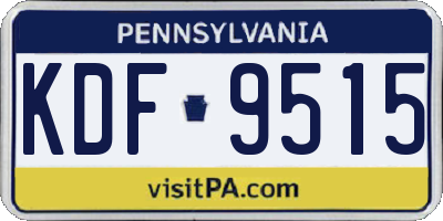 PA license plate KDF9515