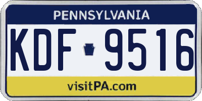 PA license plate KDF9516