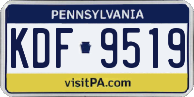 PA license plate KDF9519