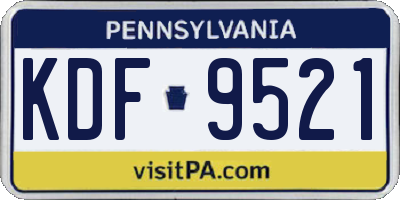 PA license plate KDF9521