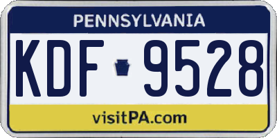 PA license plate KDF9528