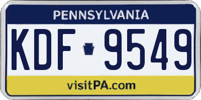 PA license plate KDF9549