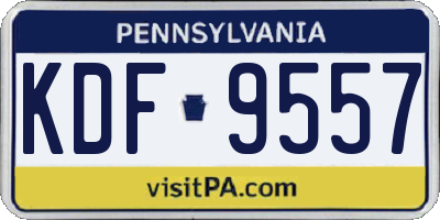 PA license plate KDF9557