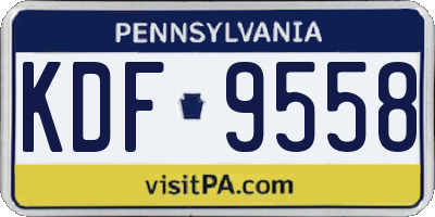 PA license plate KDF9558