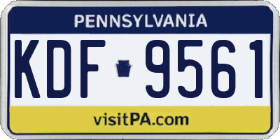 PA license plate KDF9561
