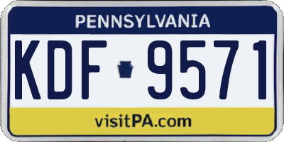 PA license plate KDF9571