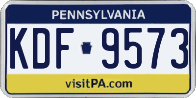 PA license plate KDF9573