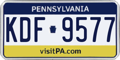 PA license plate KDF9577