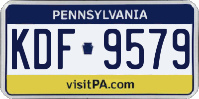 PA license plate KDF9579