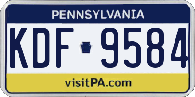 PA license plate KDF9584